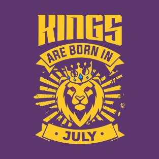 Kings Are Born In July Happy Birthday T-Shirt