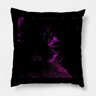 Digital collage and special processing. View from night dreams. Tunnels. Violet. Pillow