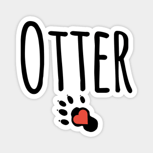 Otter Heart Paw Magnet