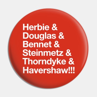 Herbie - Original “&” List (White on Red) Pin