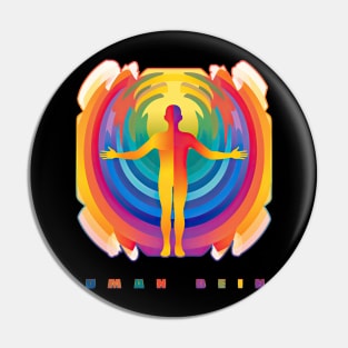 Human Being Pride Month Wave Pin