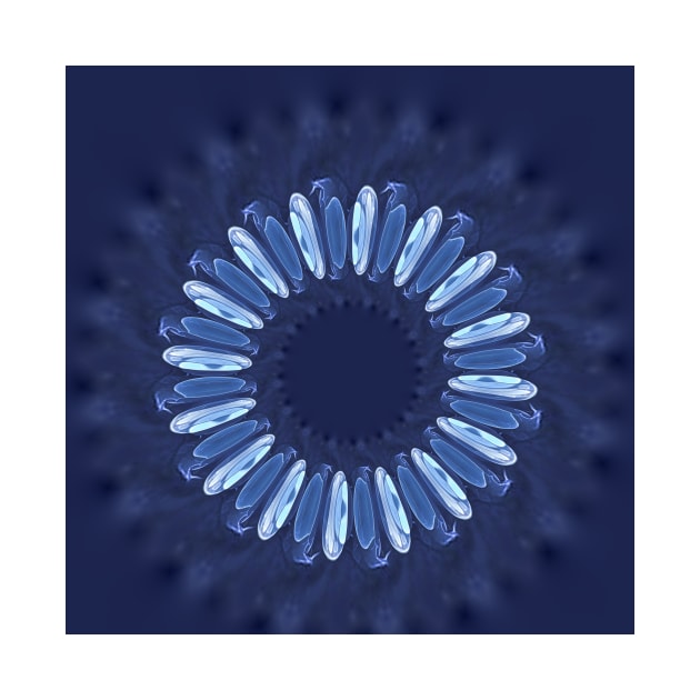 BEYOND fractal pattern and circular 3D design in shades of BLUE by mister-john