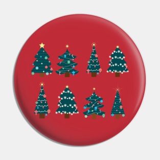 8 Christmas Trees Pin