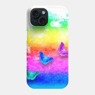 Painted rainbow butterflies Phone Case