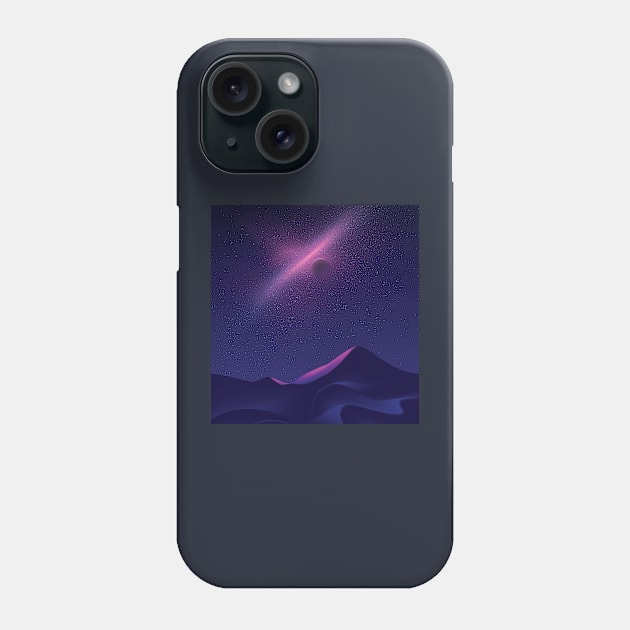 Science Fiction Desert Art at Night Time Phone Case by RajaGraphica