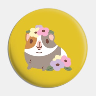 Guinea pig and flowers Pin