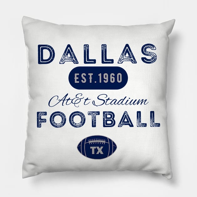 Dallas Football Vintage Style Pillow by Borcelle Vintage Apparel 