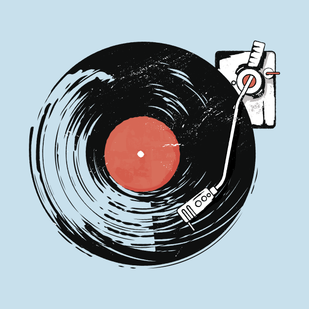 Vintage Record Player Illustration // Vinyl Lover Gift by SLAG_Creative