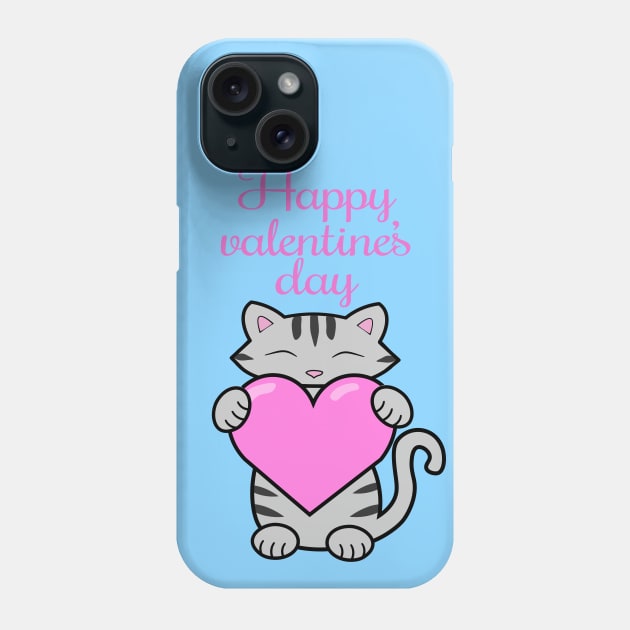 Valentines day cat Phone Case by Purrfect