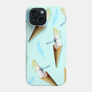 real ice cream cockatoo pattern Phone Case