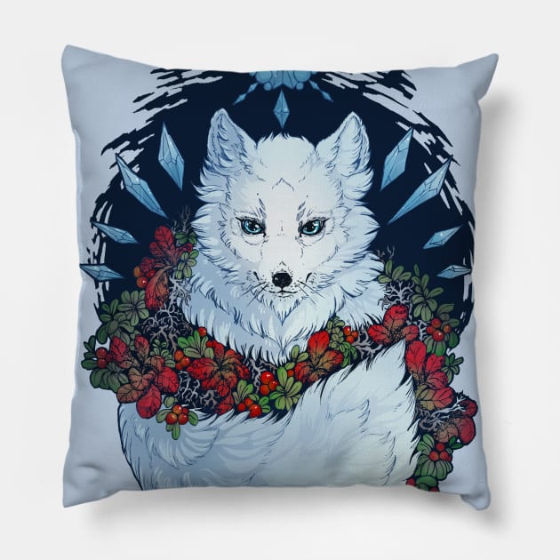 Float Ice Fox Pillow by Plaguedog