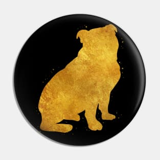 English Bulldog Puppy golden art Pin