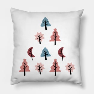 Cookie Shape Tree Pattern in Pastel Colors Pillow