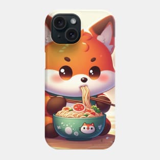 Cute Fox Eating Ramen Phone Case