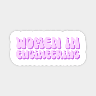 Purple Groovy Women in Engineering Magnet