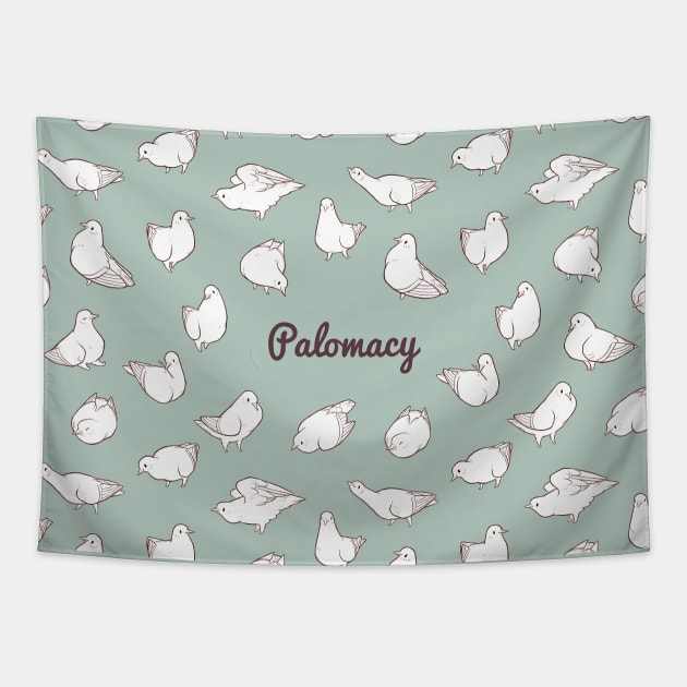 Flock of Doves (sage) Tapestry by Palomacy