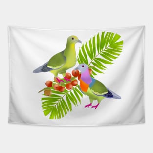 Pink-necked green pigeons Tapestry