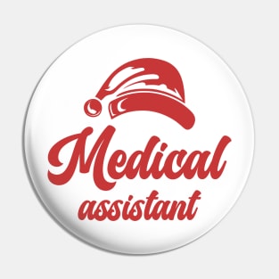 Medical Assistant Christmas Red Text Pin