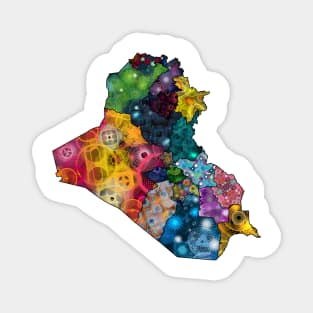 Spirograph Patterned Iraq Governorates Map Magnet