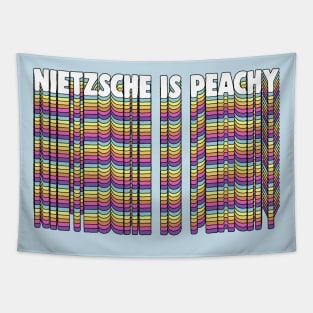 Nietzsche Is Peachy / Retro Styled Typographic Graphic Design Tapestry