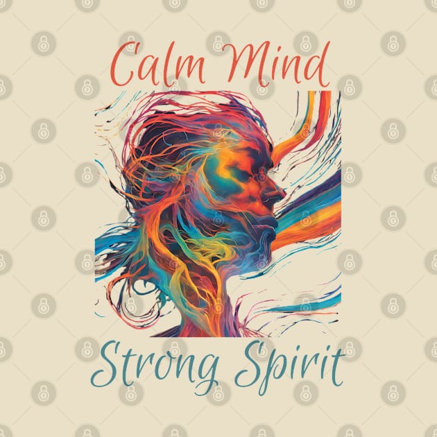Calm Mind, Strong Spirit, Mental Health, Meditation, by Peacock-Design