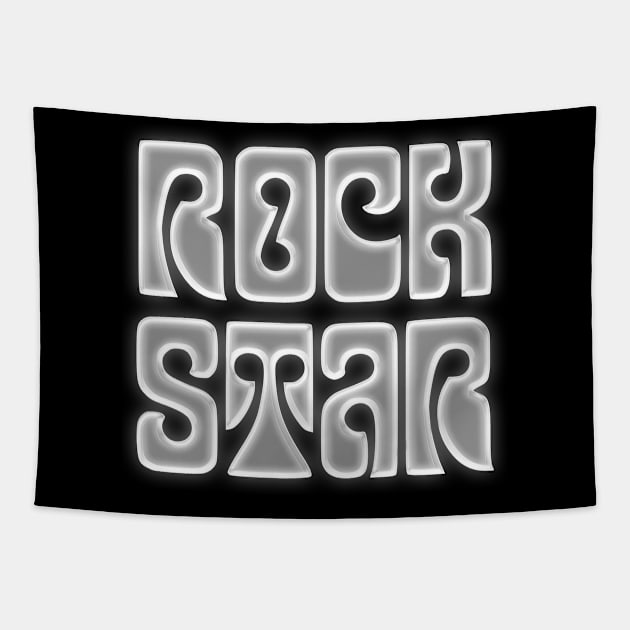 Rock Star - Awesome Retro Type Design Gift #2 Tapestry by DankFutura