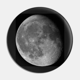 Moon Waning Gibbous 87% phase against black night sky high resolution image Pin