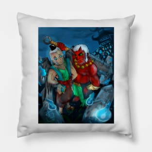 Oni And Tengu Pillow