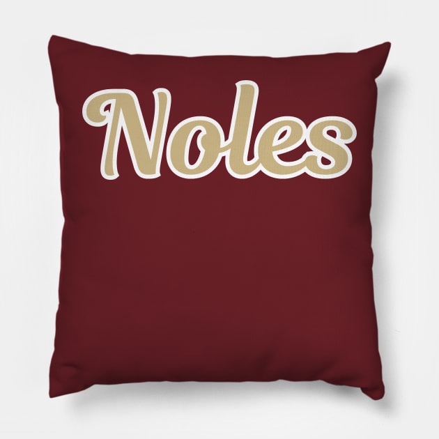 Noles Retro Script Pillow by twothree