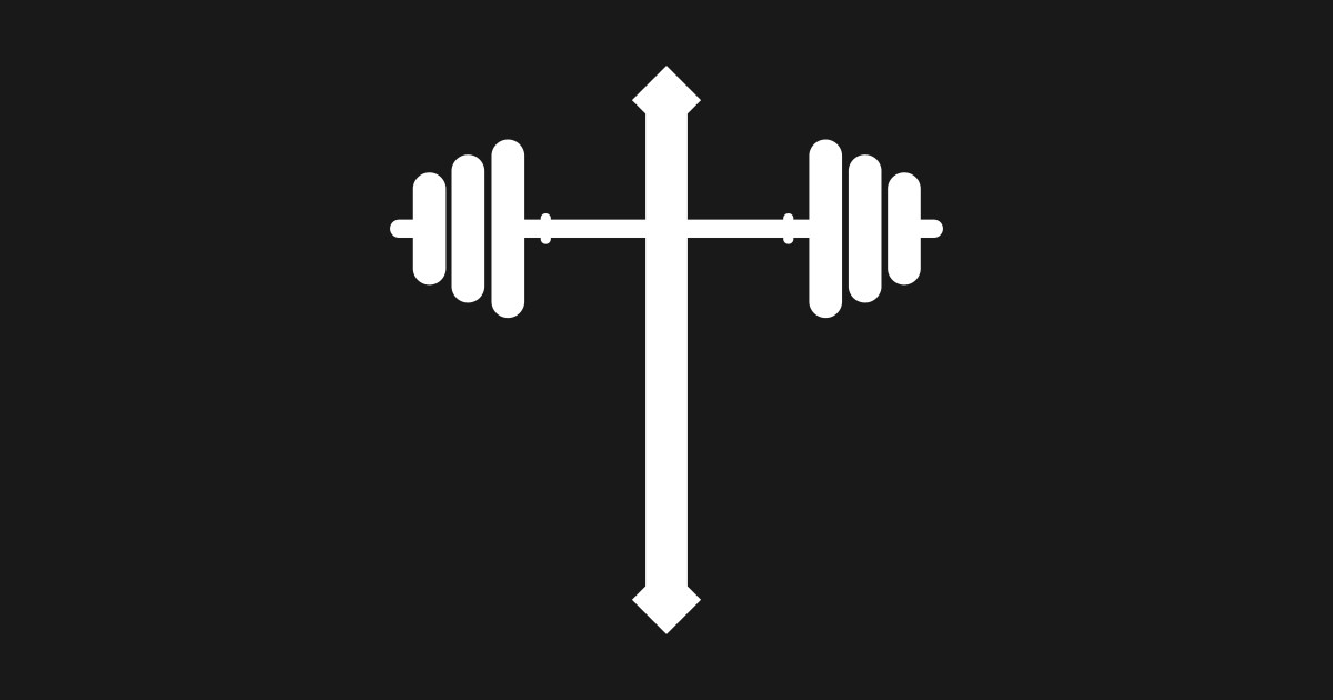 Christian Jesus Barbell Dumbbell Cross Gym Workout Lifting Barbell