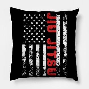 jiu jitsu american flag Pillow