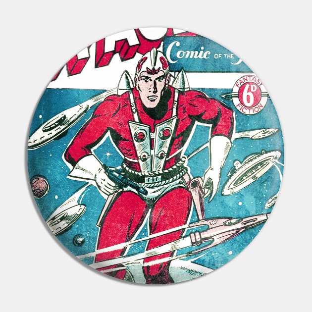 Captain Future - Comic Book Cover Pin by The Blue Box