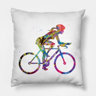 Female cyclist Pillow