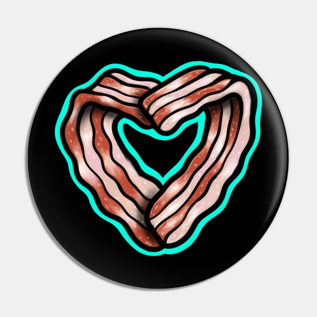 Bacon Heart Pin by Squatchyink