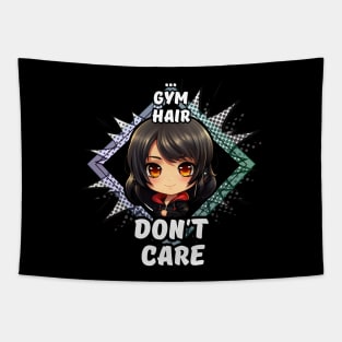 Kawaii Gym Hair Don't Care Anime Tapestry