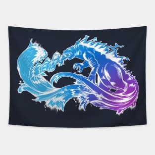 Kaiju Fantasy Lizard Tapestry