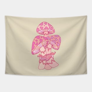 Pink Mushrooms Tapestry