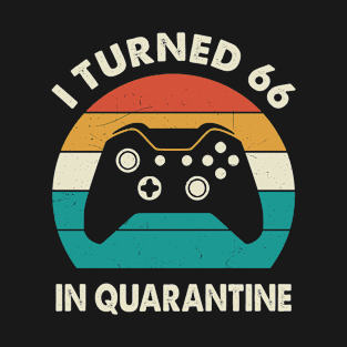 I Turned 66 In Quarantine - Sunset Retro Vintage 1954 66th Birthday Gift T-Shirt