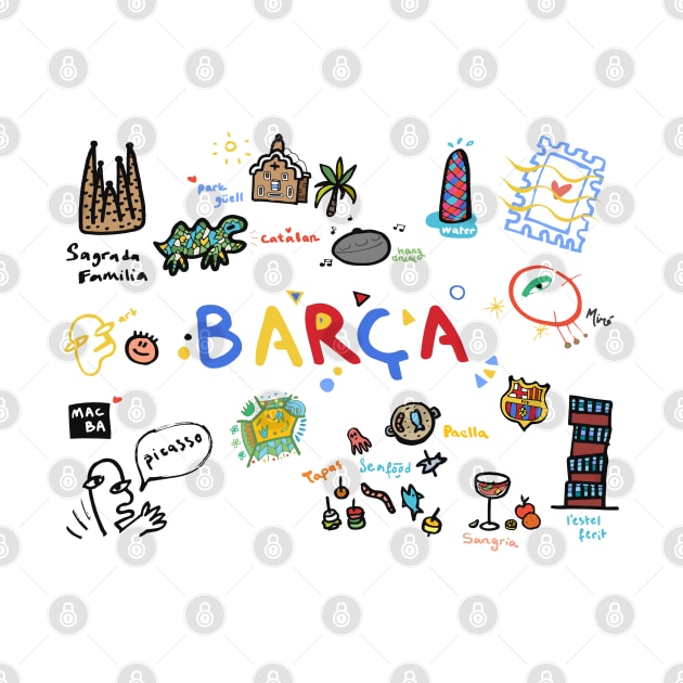 Barca Doodle by Gunes Ozcan