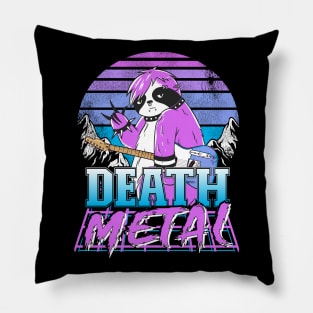 Retrowave Pastel Goth Sloth 80s Retro Death Metal Pillow