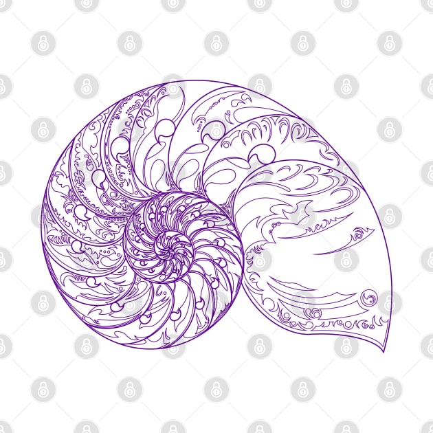 Tears of the Indigo Nautilus - Geometric Art - Septcho21 by Amanda Lucas