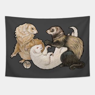 Playful Ferrets Tapestry