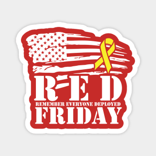 RED Friday - Flag and Ribbon Magnet