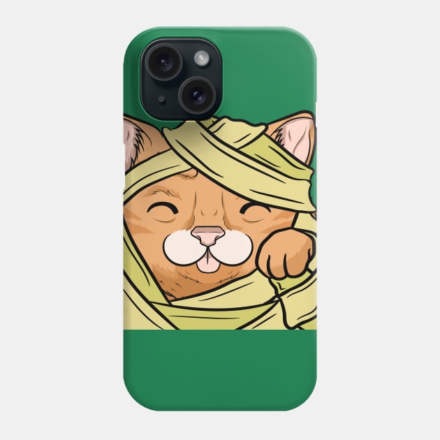 kitten cute halloween mummy cat Phone Case by the house of parodies