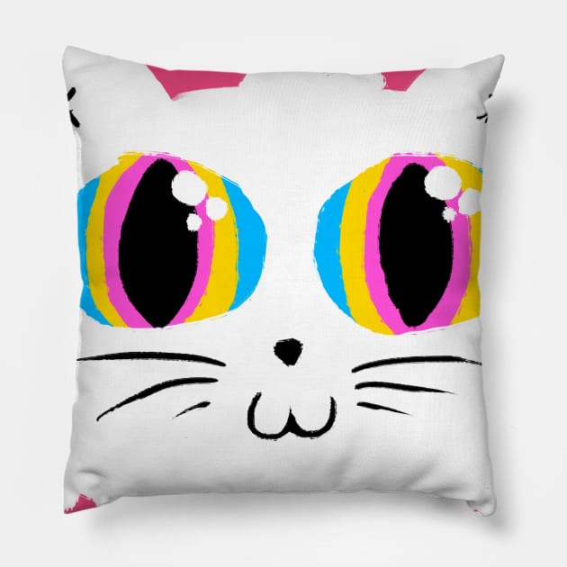 Queer Cat - Pansexual Pillow by lego42