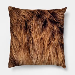 long Fur in brown Pillow