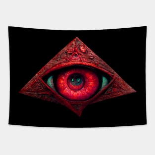 The masonic allseing eye - red Tapestry