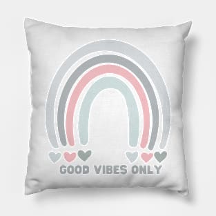 Good Vibes Only Rainbow Pillow