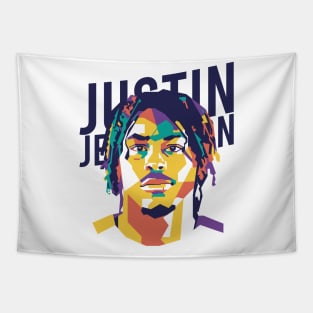 justin jefferson art Tapestry