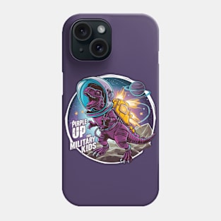 purple up for military kids dino astronaut lovers funny Phone Case